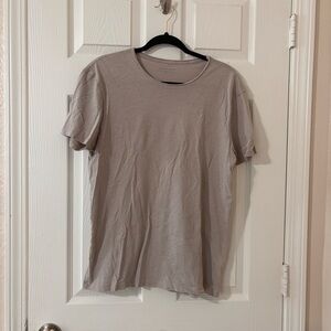 All Saints men’s short sleeve tan shirt regular fit Large